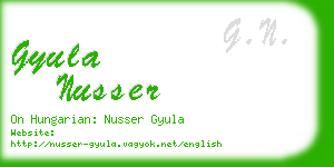 gyula nusser business card